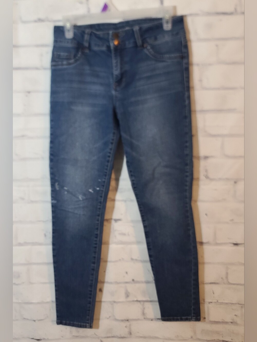 d.jeans Womens Blue Denim Skinny Jeans 5-Pocket Coin Pocket Button Sz 6